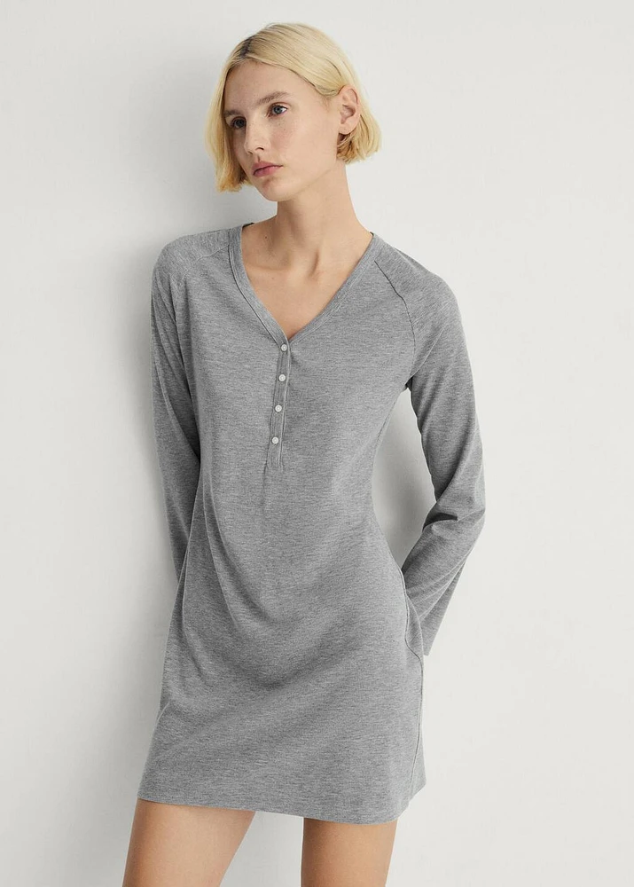 Rib-knit nightgown