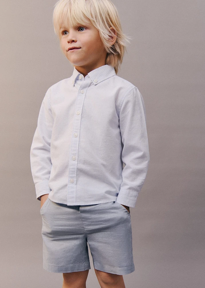 Linen-blend Bermuda shorts