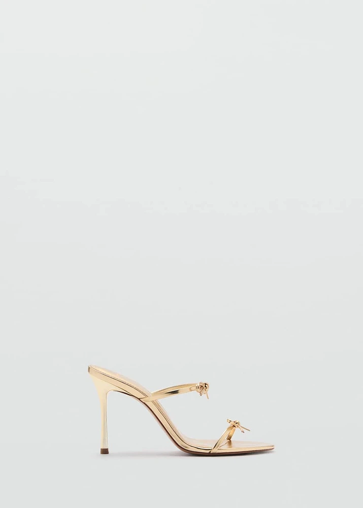 Strappy heeled sandals with bow detail
