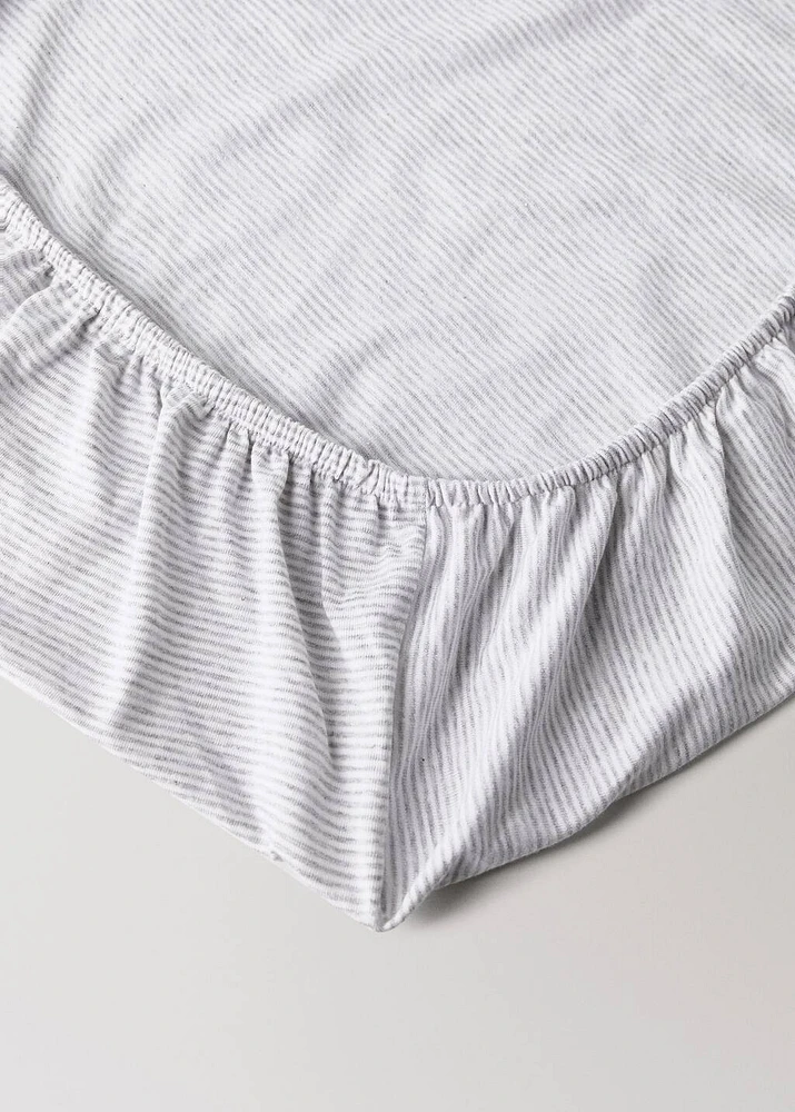 Cotton striped children’s fitted sheet for 90cm bed