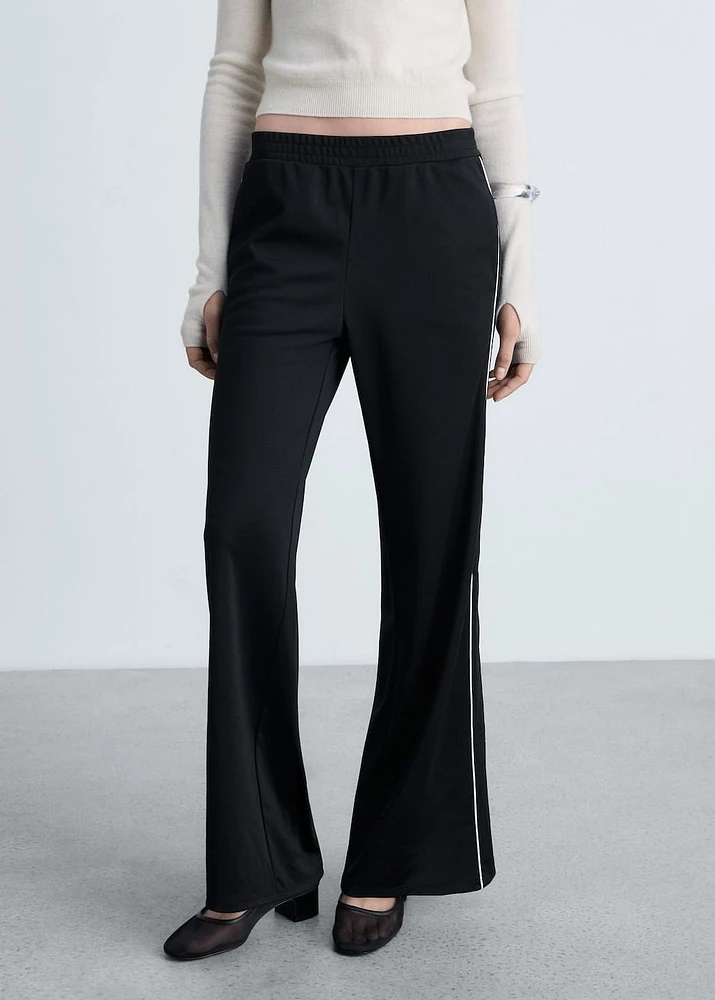 Contrasting-stripe jogger pants