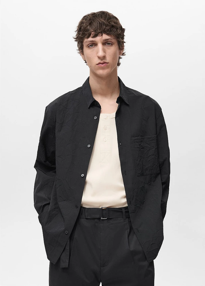 Creased-effect shirt