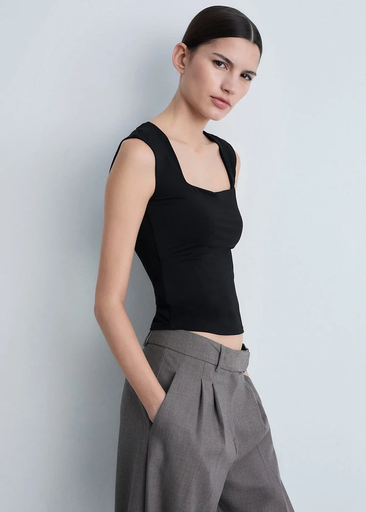 Square-neck strappy top