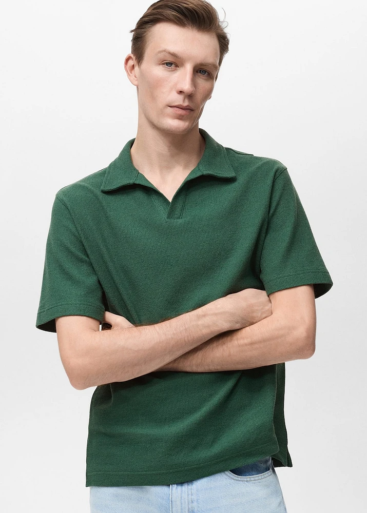 Regular-fit textured polo shirt