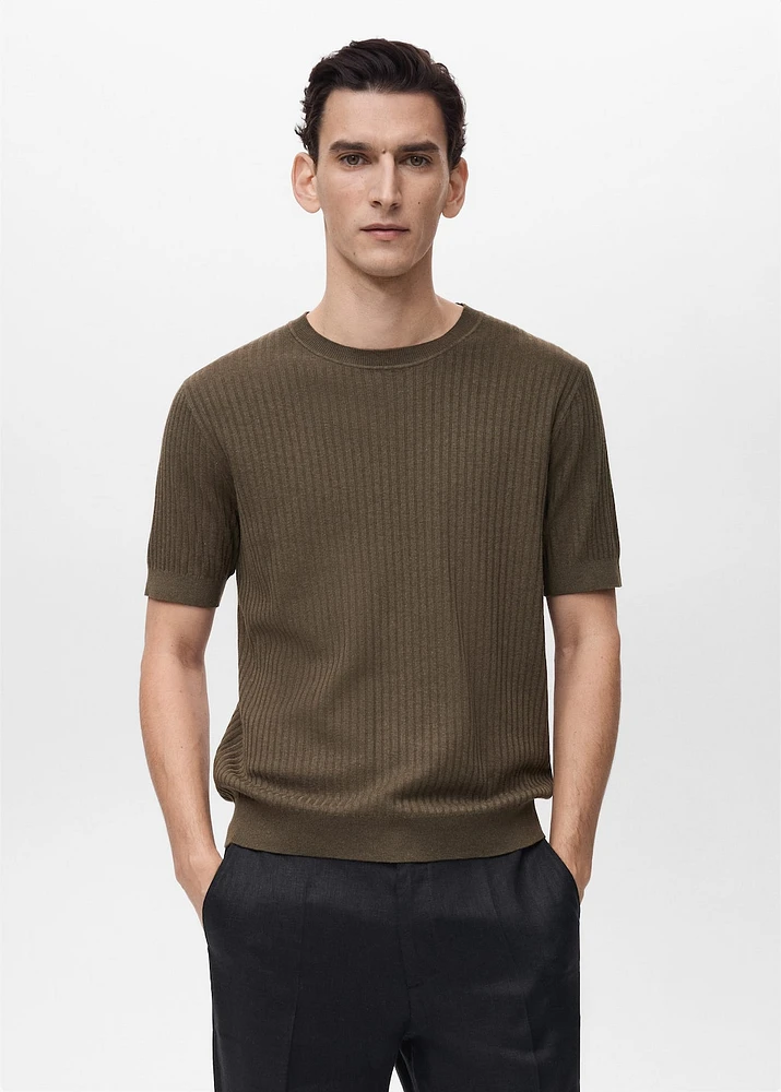 Textured striped T-shirt