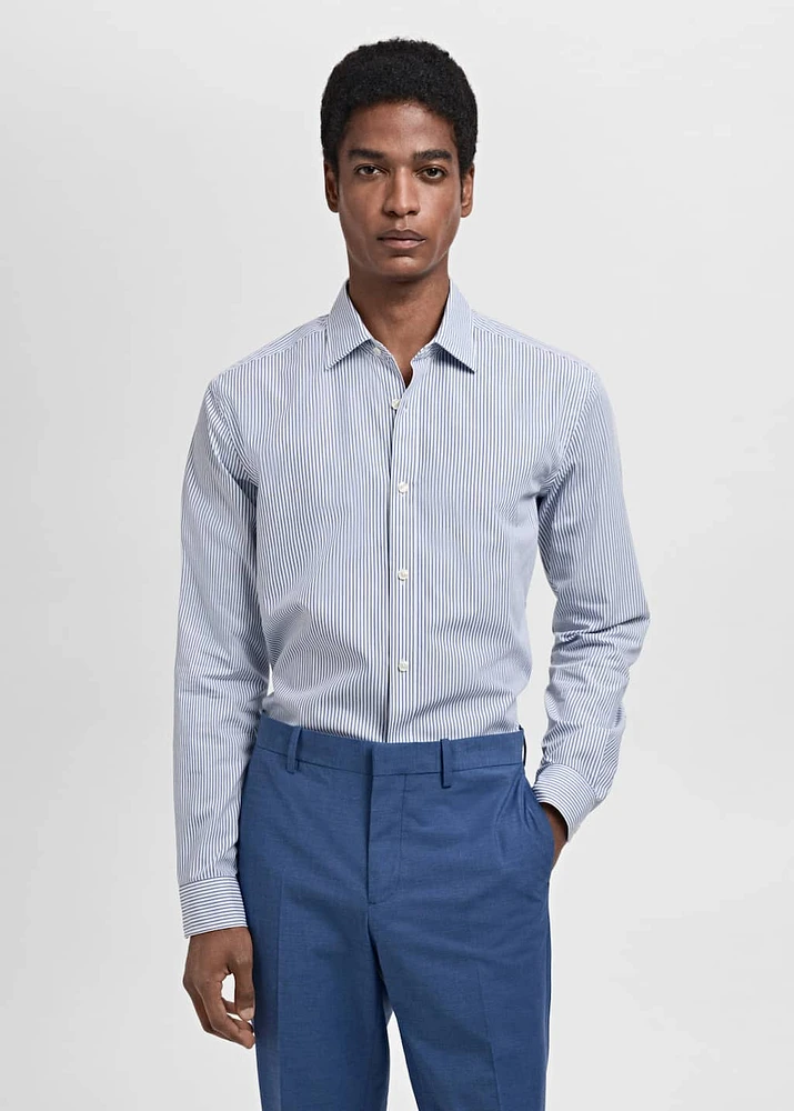 100% cotton slim-fit striped shirt