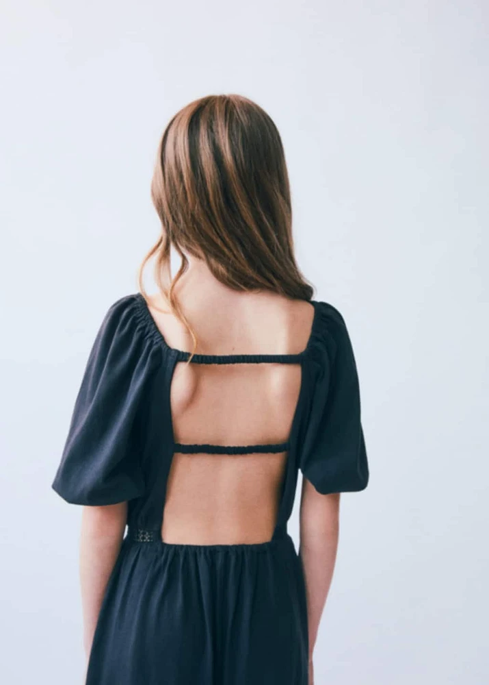 Long jumpsuit with back opening