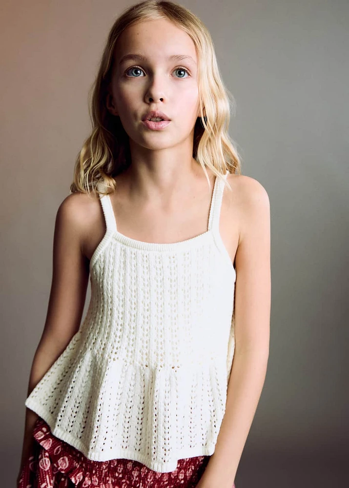 Openwork knit top