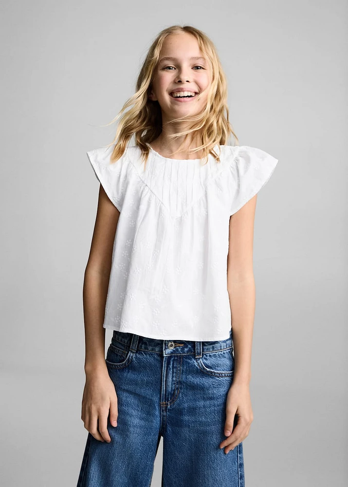 Embroidered cotton blouse