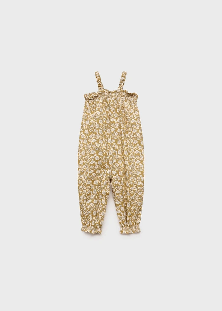 Printed cotton dungarees
