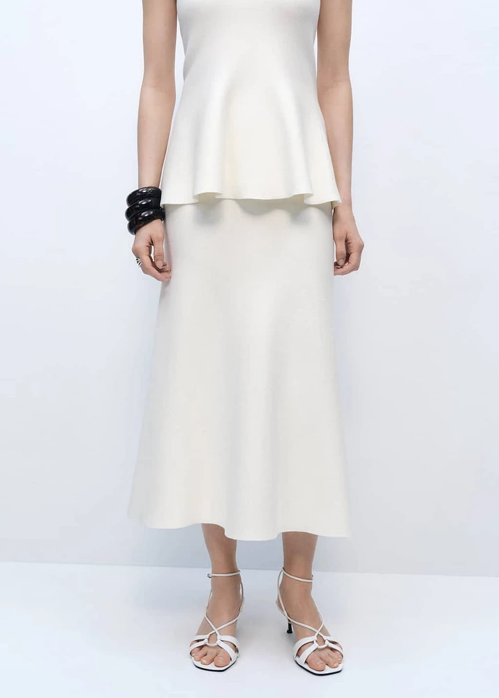 Fine-knit peplum skirt