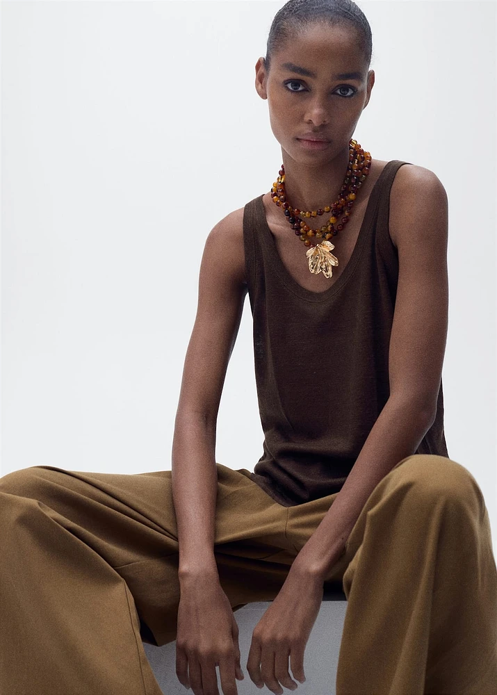 Strap linen top