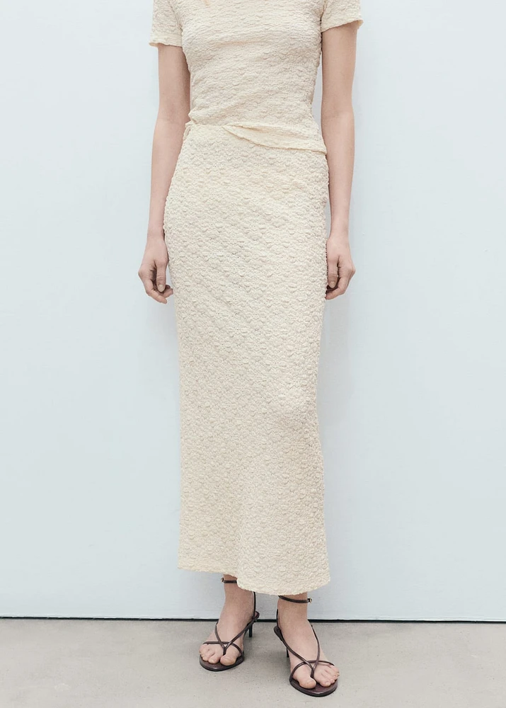 Textured fitted skirt