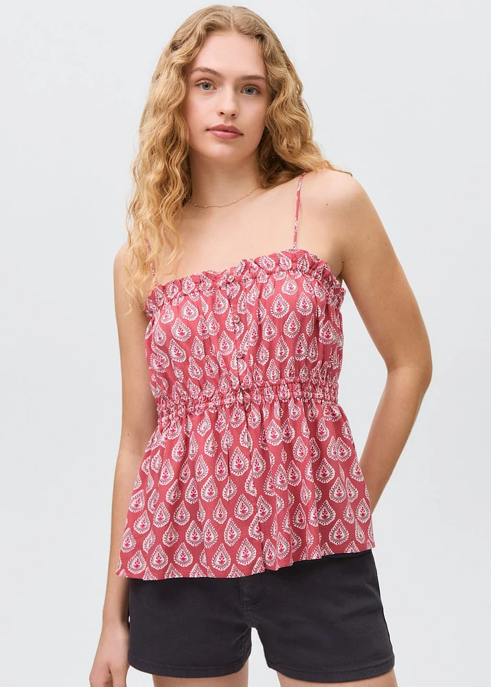 Printed strap top