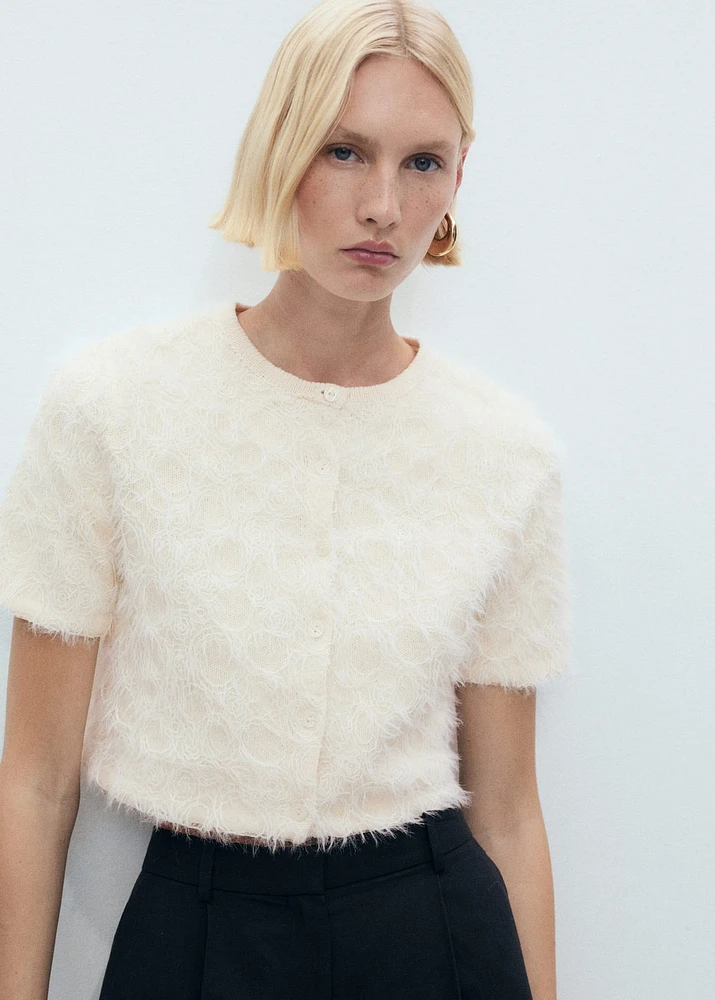 Knitted cropped cardigan