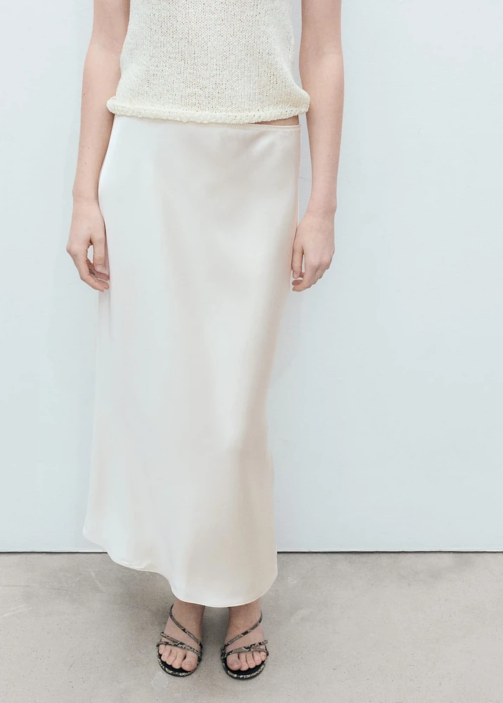 Midi satin skirt