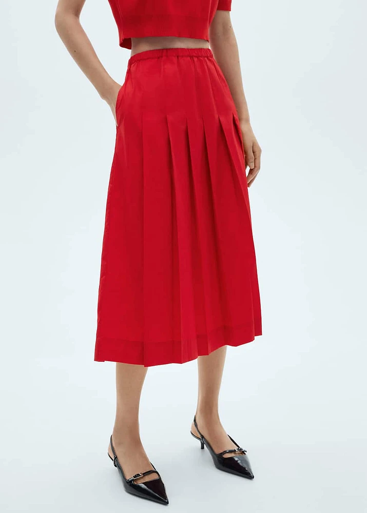 Cotton pleated skirt