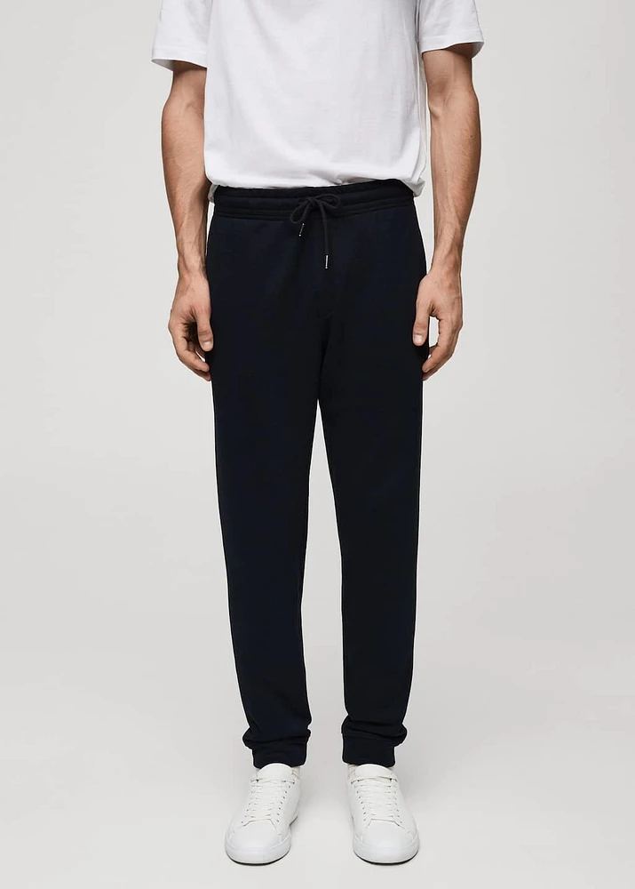 Brushed joggers with elastic waistband