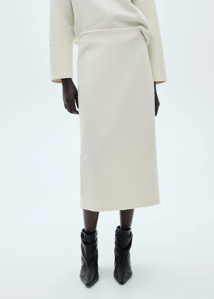 Bouclé midi-skirt
