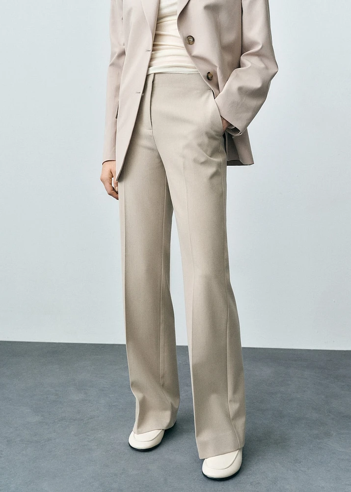 Mid-rise flare pants