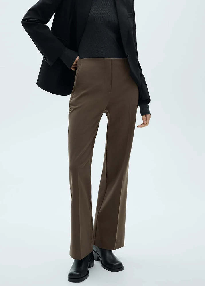 Mid-rise flare pants