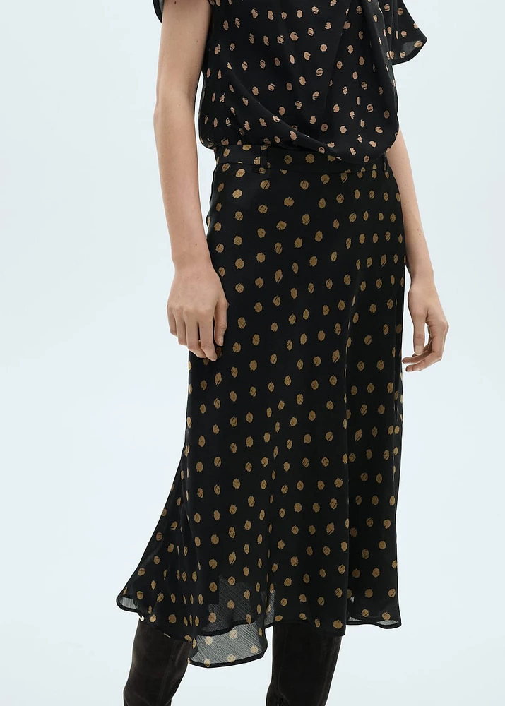 Polka-dot midi skirt