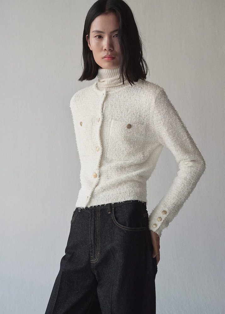 Tweed jacket with jewel buttons