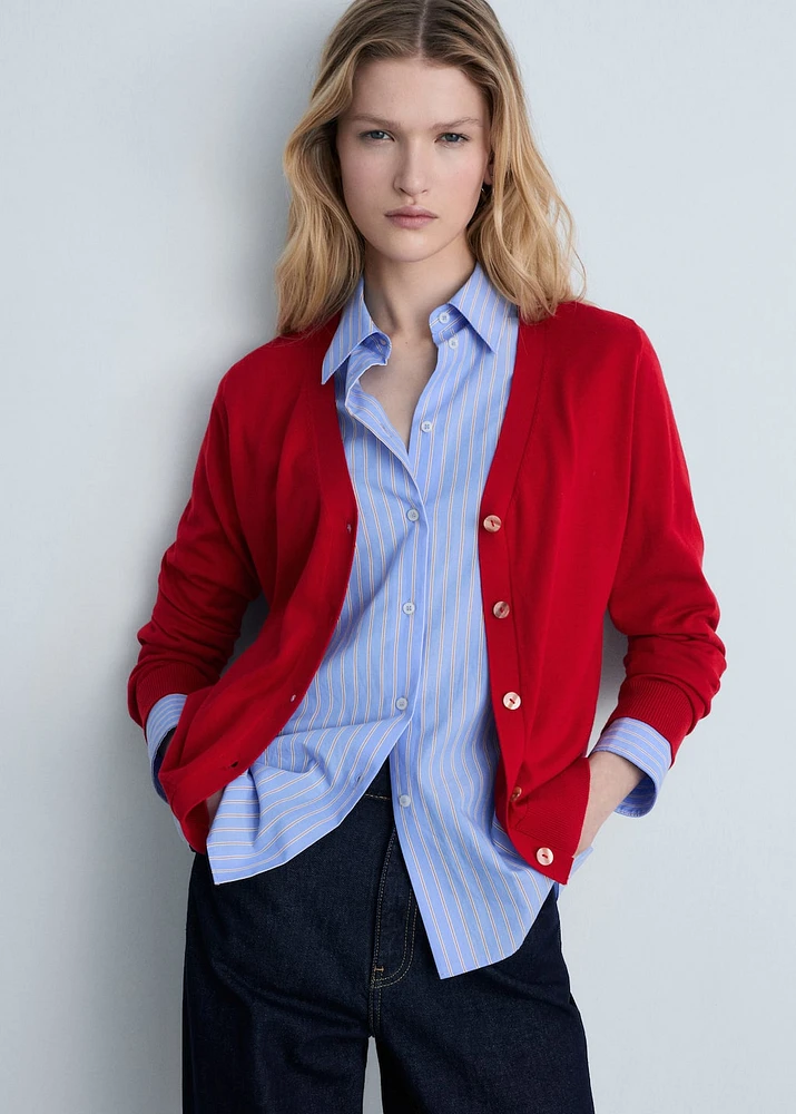 Mulberry silk-blend ribbed cardigan
