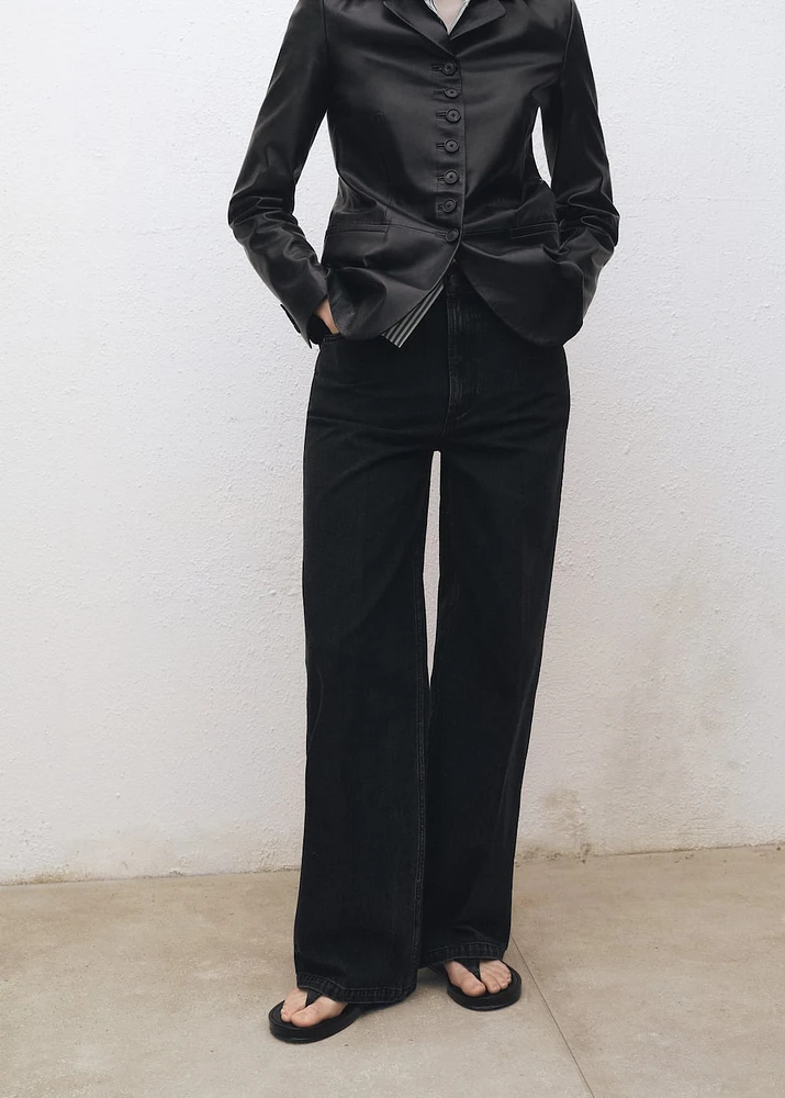 High waist straight jeans