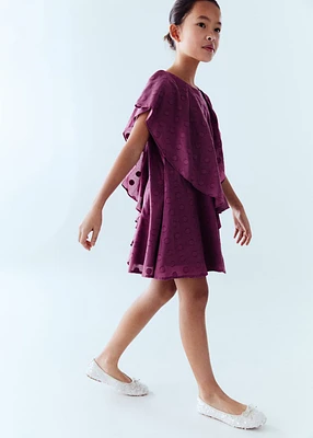 Polka-dot dress with ruffles