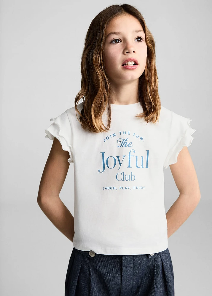 Ruffled printed t-shirt