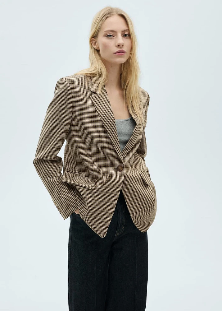 Straight-fit micro-houndstooth jacket