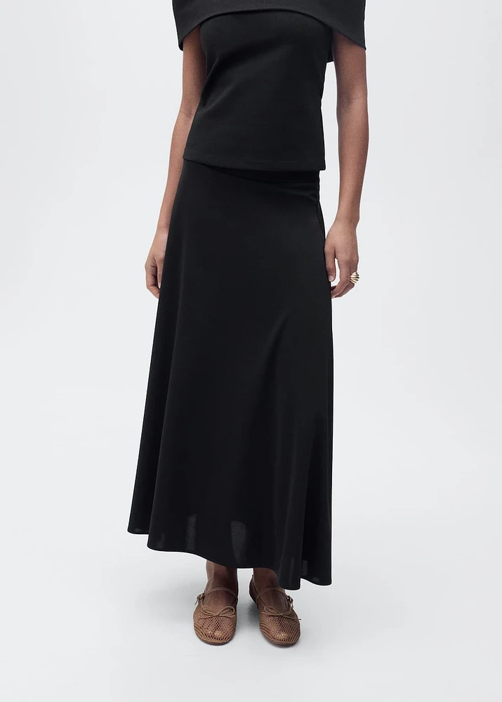 Flared knitted skirt