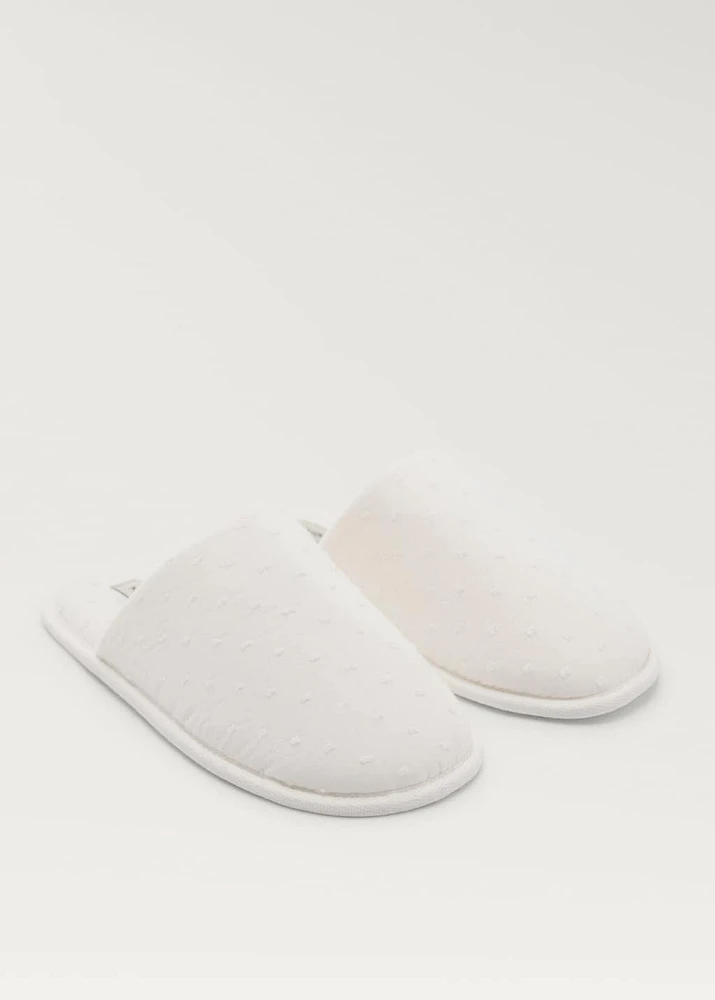 Waffle cotton slippers