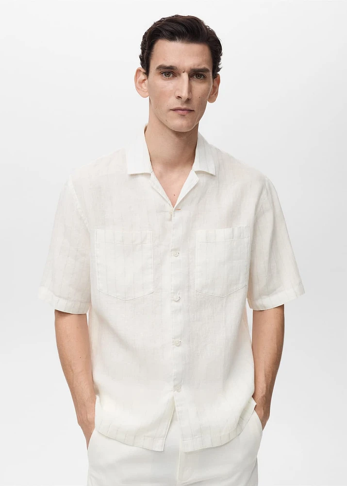 100% linen shirt with pinstripes