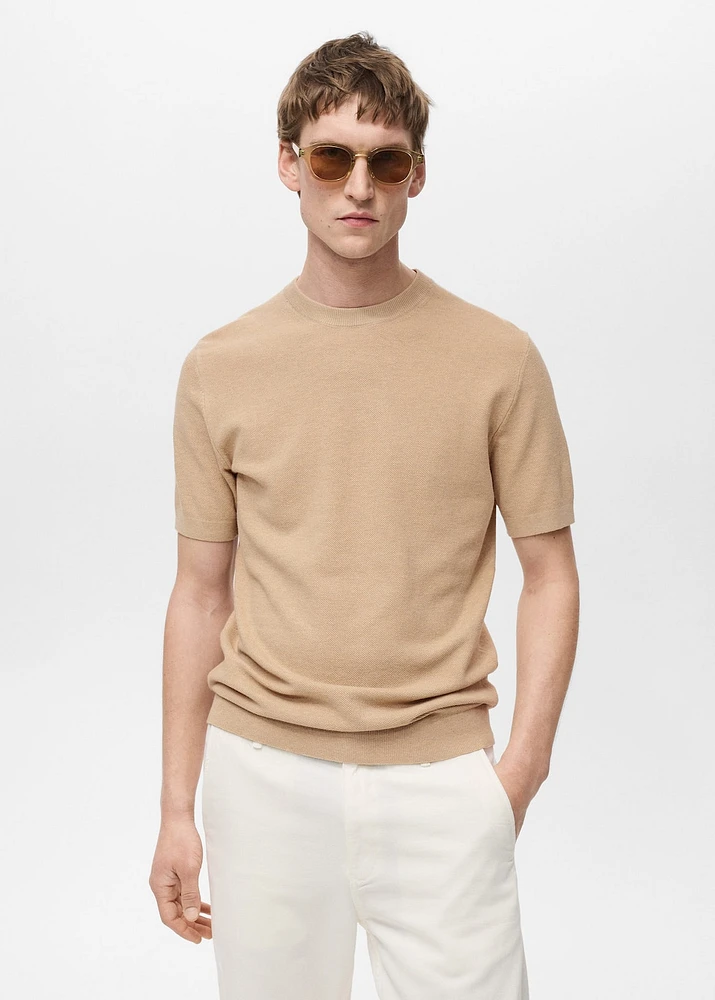 Cotton fine-knit t-shirt