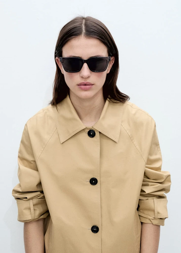 Cotton parka with buttons