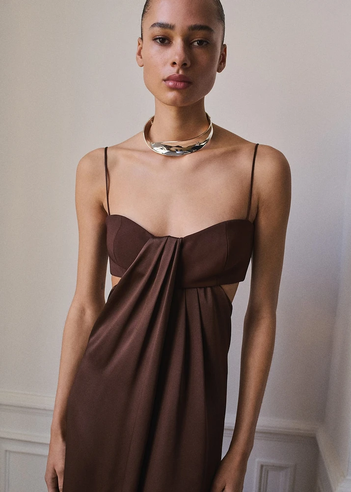 Satin dress with side slits