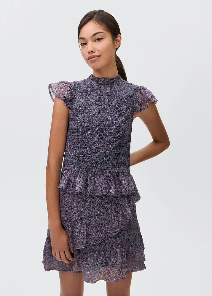 Printed skirt with ruffles