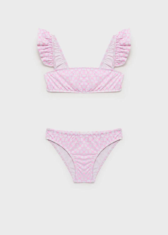 Floral bikini with ruffles