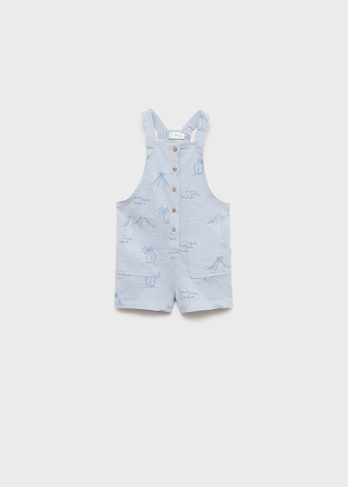 Palm-print dungarees