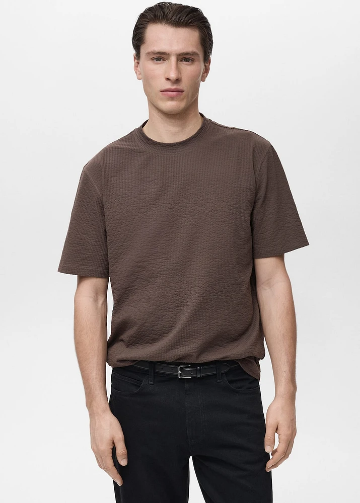 Cotton seersucker t-shirt