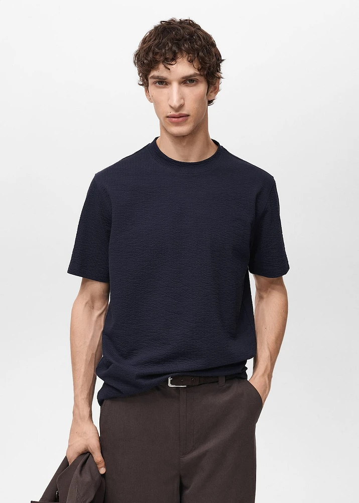 Cotton seersucker t-shirt