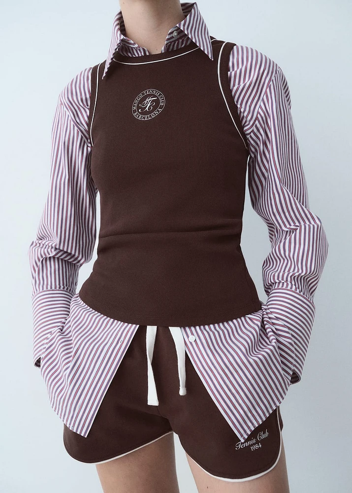 Cotton top with printed message
