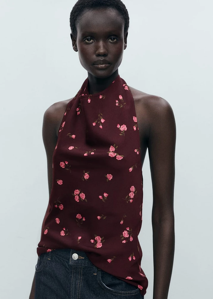 Draped floral top