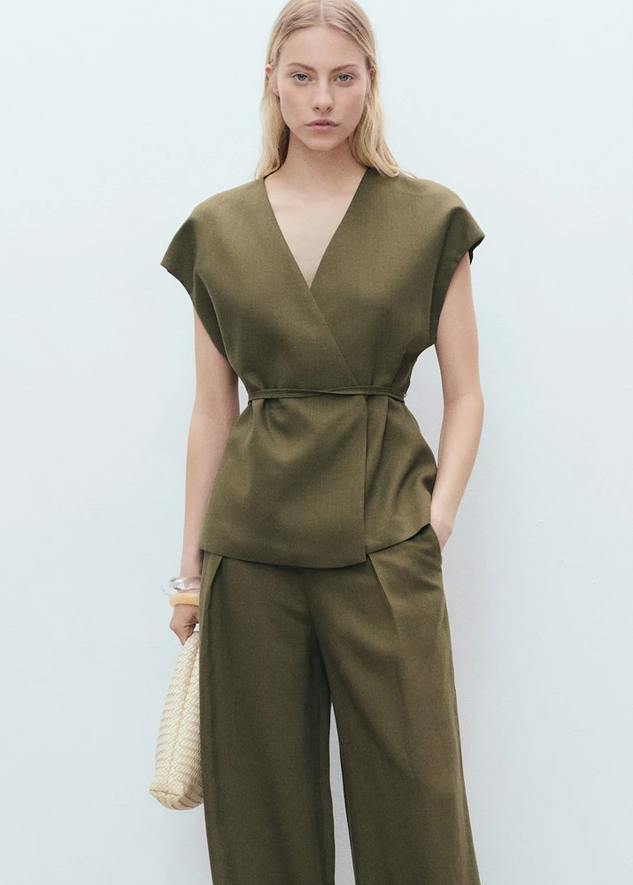 Lyocell wrap top