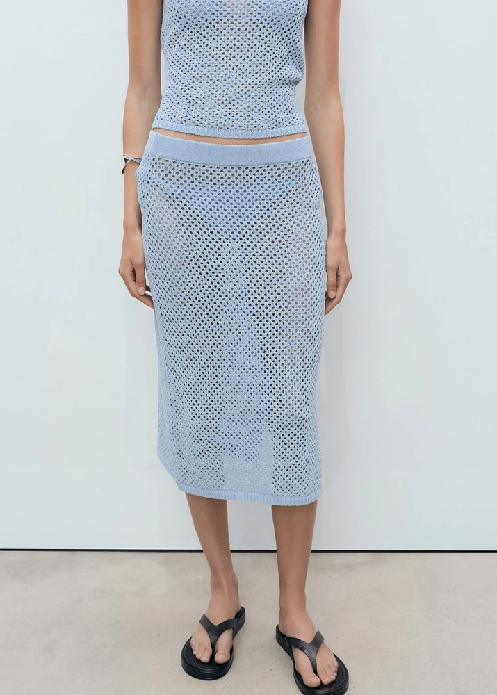 Knitted skirt with rhinestone detail