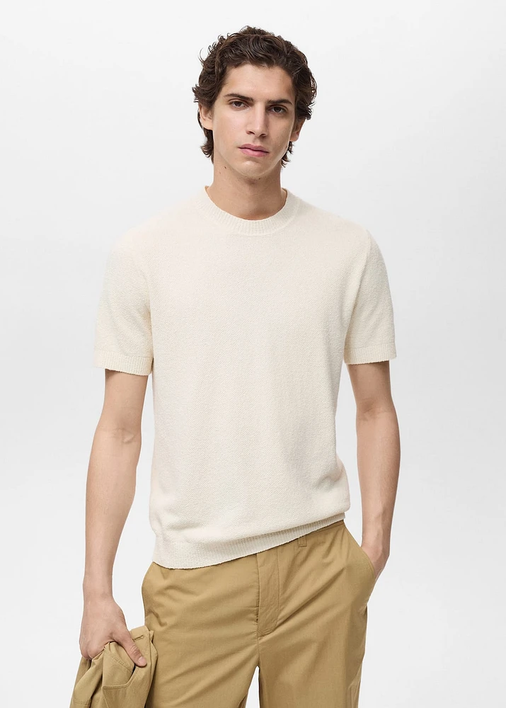 Cotton fine-knit t-shirt