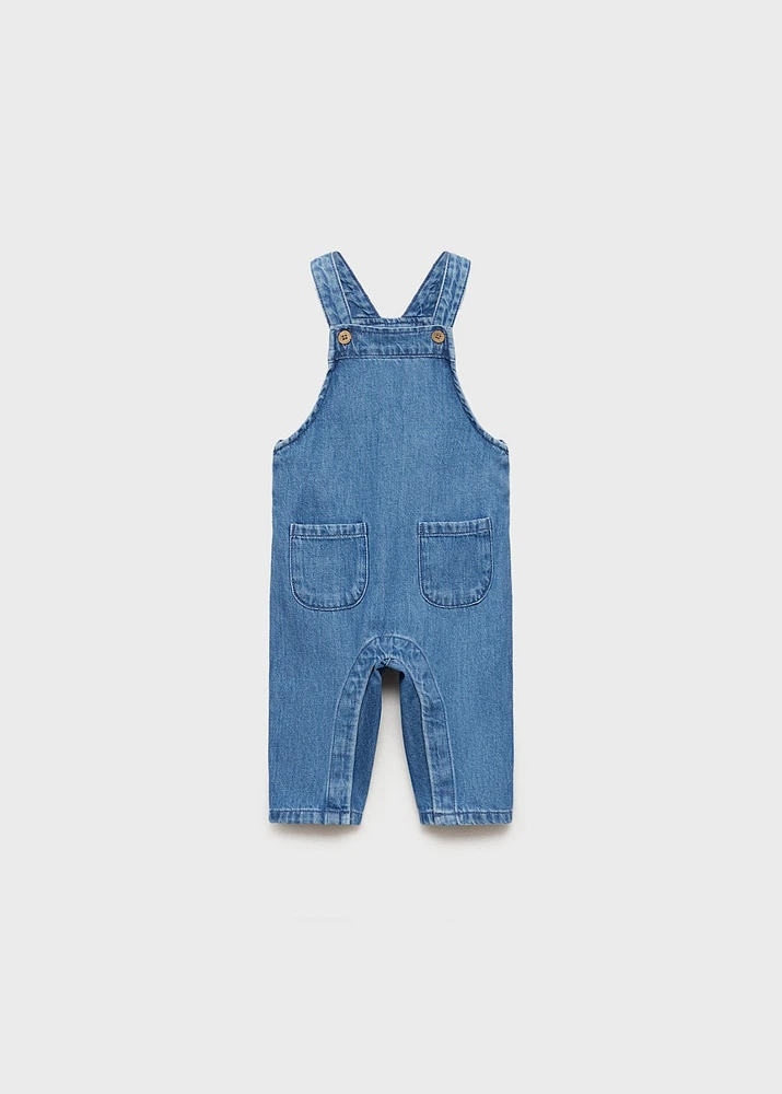 Long denim dungarees