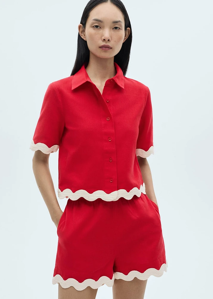 Cotton shorts with contrasting trim
